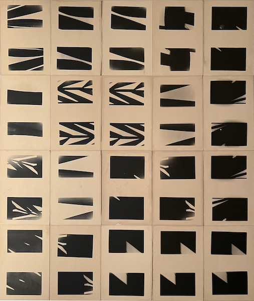 Bruno V. Roels - Magic Lantern (Palmographs), 2023, Composition of 40 gelatin silver prints, 75 x 64 cm