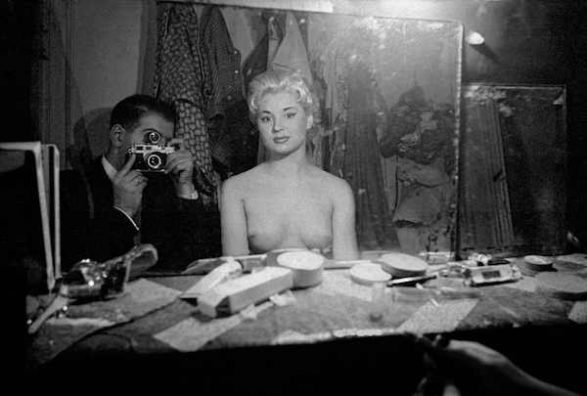 Frank Horvat - Paris, Le Sphynx (self-portrait with stripper) (c), 1956