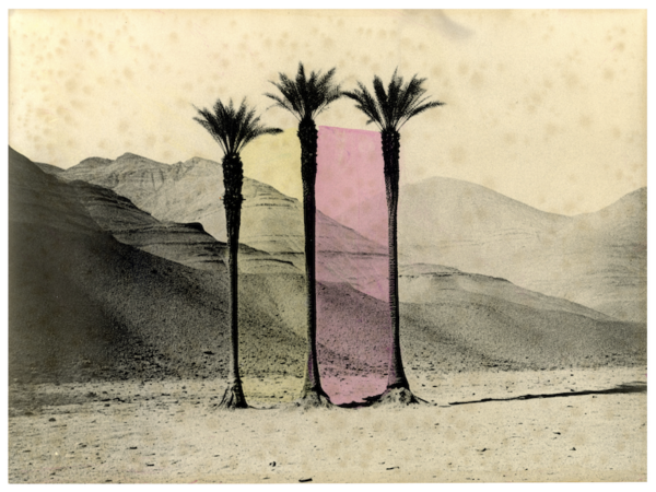 Bruno V. Roels - Desertwave, 2023, Lino ink on a gelatin silver print, 40 x 50 cm
