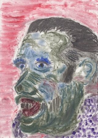 Dirk Zoete - Po. nr.182, 2023, Pigment, color chalk, pastel on paper, 32 x 23 cm